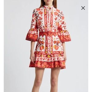 NWOT Romantic Orchard Print Cotton Shirtdress